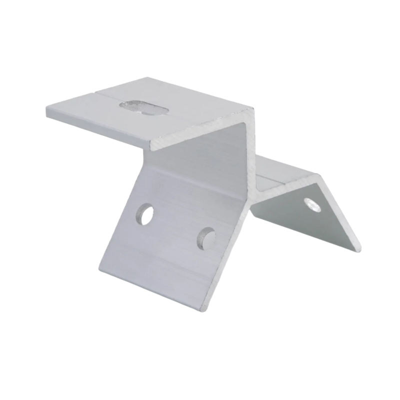 두 개의 볼트와 진동에 대한 톱니 모양 손잡이가 있는 알루미늄 합금 클램프 - 내성 구조 고정 태양 지붕 클램프