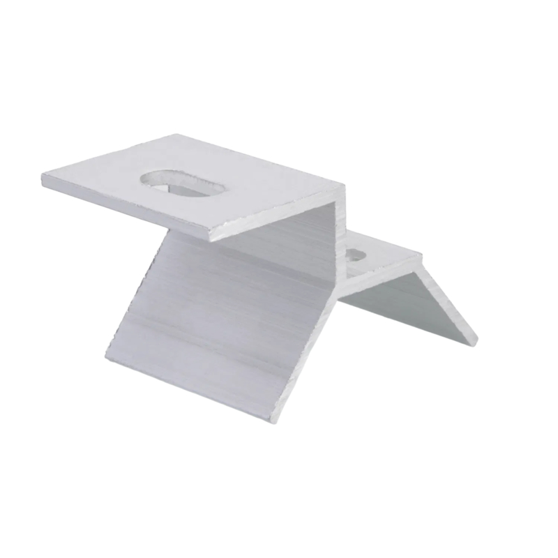 두 개의 볼트와 진동에 대한 톱니 모양 손잡이가 있는 알루미늄 합금 클램프 - 내성 구조 고정 태양 지붕 클램프